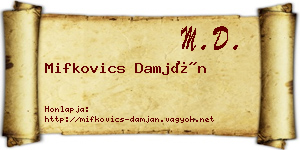 Mifkovics Damján névjegykártya